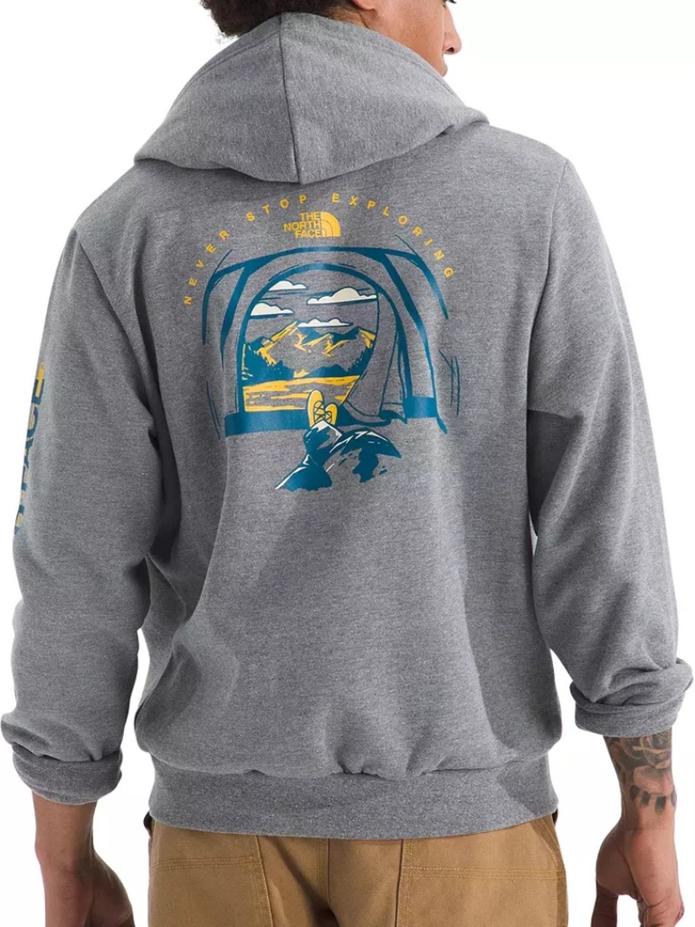 The North Face Men's Evolution Tent Graphic Hoodie - Grey - Size Small